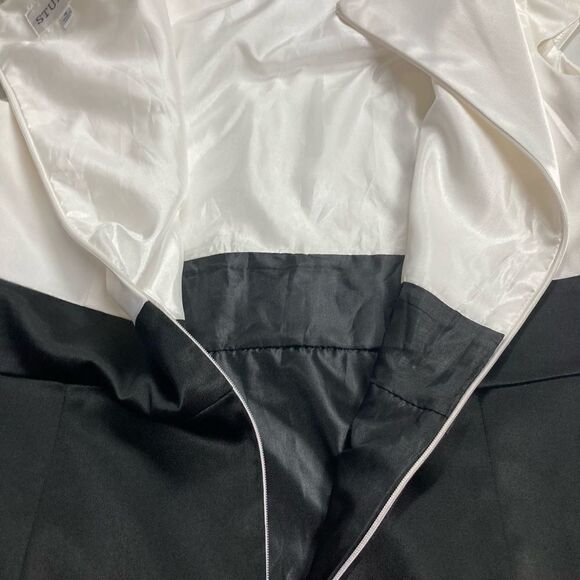 STUDIO ONE women’s dress, Size 16, white & black with white rosettes SEE DESCRIP - Picture 6 of 12